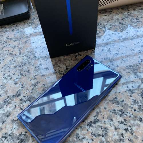 99%新 超罕有超靚天藍色 Samsung Note10 + 雙卡全套有盒