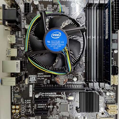 Intel i3-4160 + Gigabyte 主機板 GA-B85M-DS3H + 4G RAM
