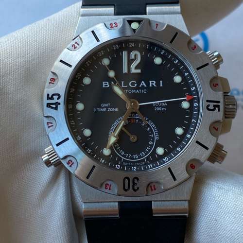 Bvlgari Diagono Scuba GMT with 3 Time Zone  No Rolex Omega