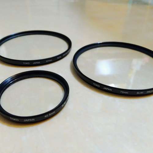 二手新淨Toko品牌 Slim Protector Filter Lens (Filter) (有40.5mm、67mm、72mm口徑...