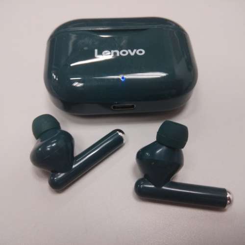 【99.99% 新，只開盒試機】 Lenovo LivePods 真無線藍牙5.0降噪耳機 LP1 墨綠色
