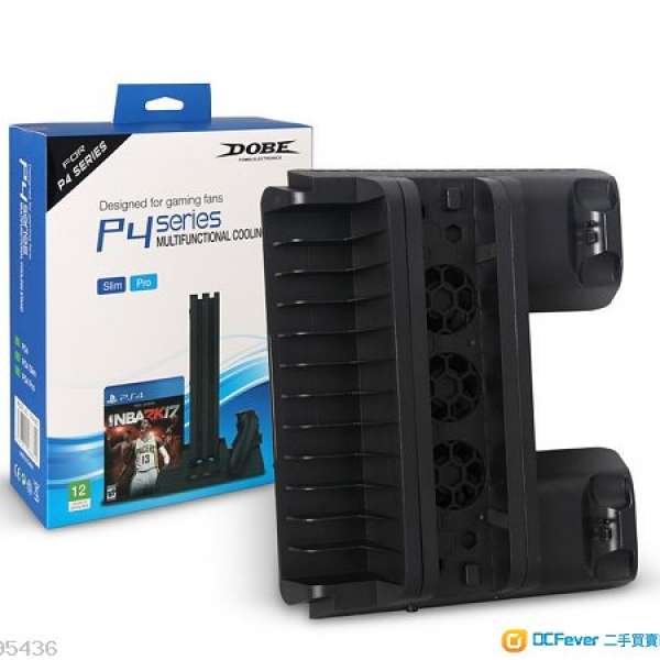 PS4 散熱器 手柄雙座充 散熱風扇 底座 支架 黑白兩色 Slim Pro 收納碟架