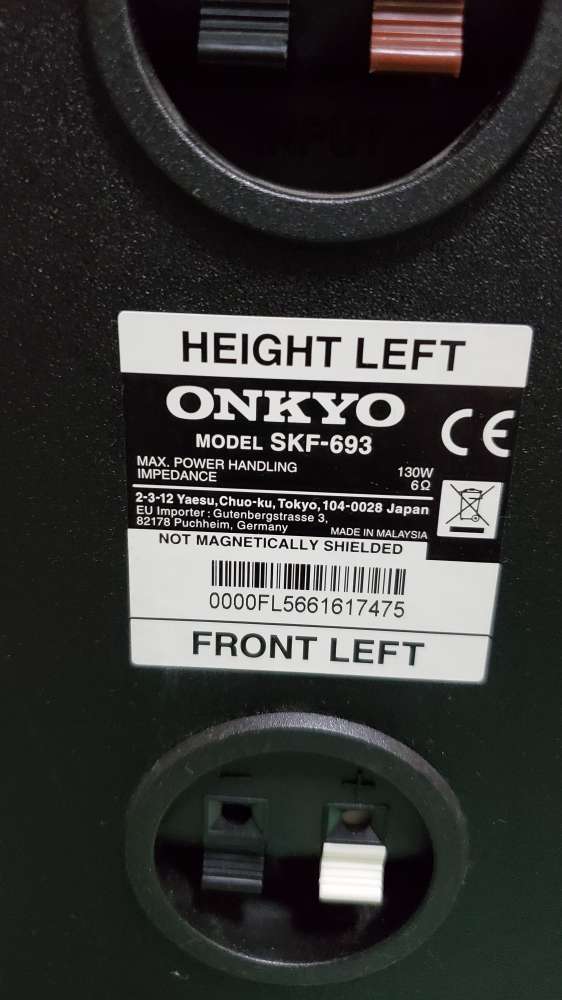 Onkyo SKF-693 Dolby Atmos 2路低音反射前置喇叭/ 全頻聲學懸浮上置
