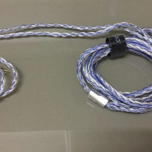 全新16絞銀藍色銅銀混編352芯4N純銅渡4U厚銀耳機升級線0.78去3.5頭cable