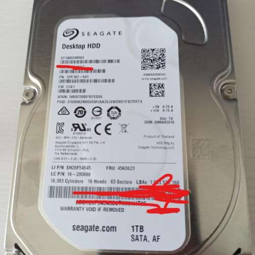 Seagate 1 TB, SATA 6 Gb/s, 64 MB Cache, 7200 RPM HD