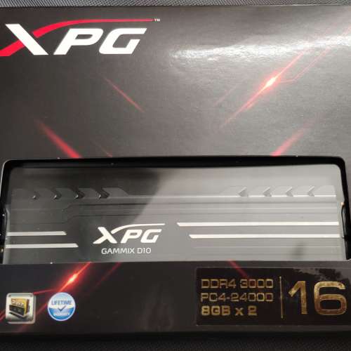 最後一對ADATA XPG GAMMIX D10 DDR4 3000 8GB X 2條 =16GB卓面電腦