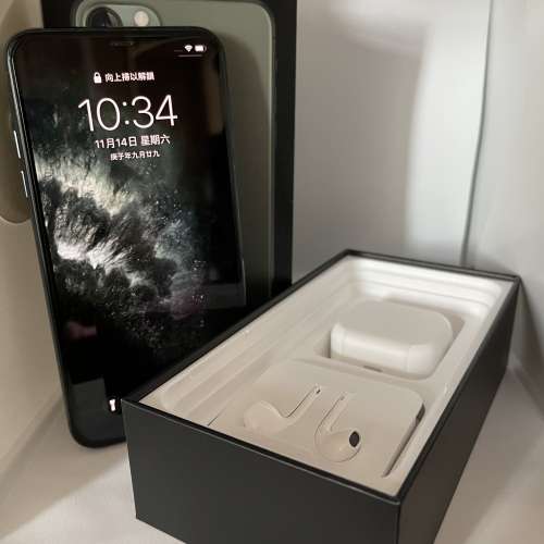 iPhone 11 Pro Max Mid Night Green 512Gb 連盒及全新配件（未過保）
