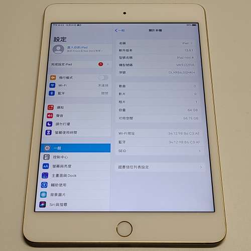 iPad Mini 4 64g WIFI版 完美無花 Mini4 2449