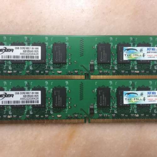 2G RAM DDR2 800 (AMD22G6426) 2條