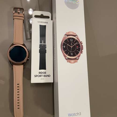99.9新Samsung Galaxy Watch 3玫瑰金色41 mm藍牙版本