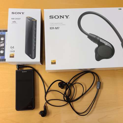 Sony NW-ZX507 + IER-M7 + MUC-M12NB1 播放器,耳機,升級線