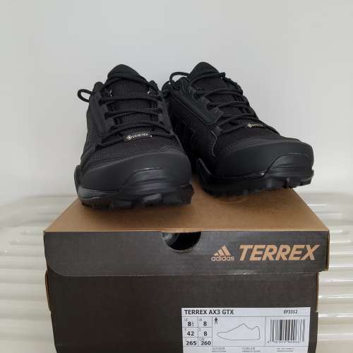 Adidas 黑色防水越野行山跑鞋Terrex AX3 GTX