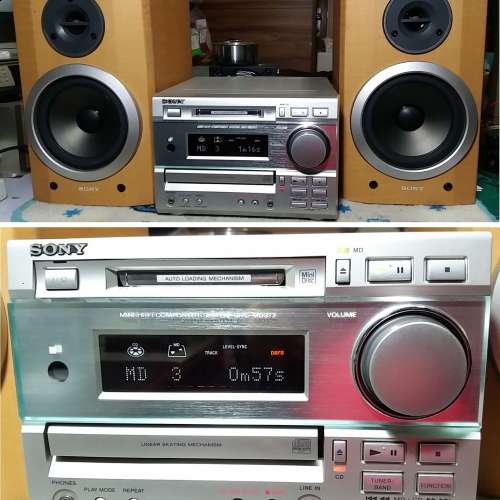 Sony CD/MD  DHC-MD373 連喇叭 + 5隻MD