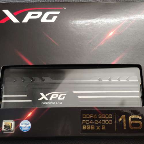 ADATA XPG GAMMIX D10 DDR4 3000 8GB X 2條 =16GB卓面電腦