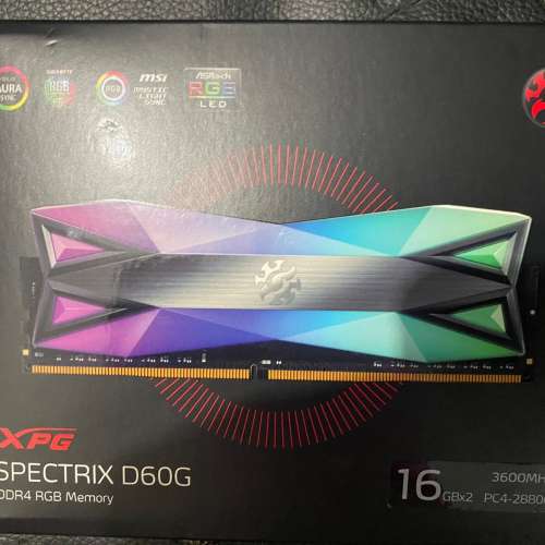 ADATA Spectrix D60G DDR4 RGB 3600MHz 32GB kit