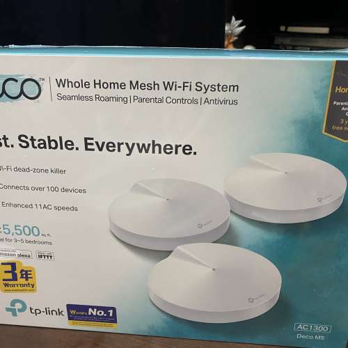TP-Link AC1300 Whole-Home Wi-Fi Mesh Router Deco M5 (3件裝)