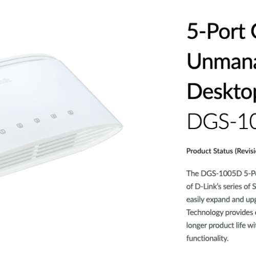 Dlink DGS-1005D 5 ports gigabit switch