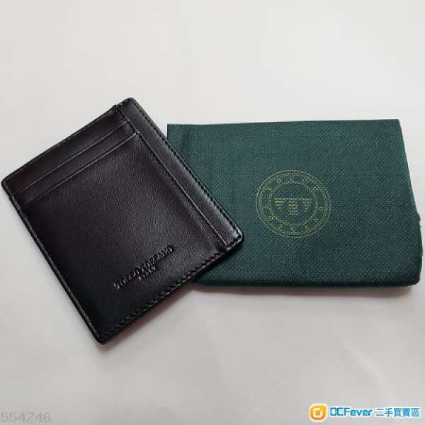 全新 Tocco Toscano 防RFID 黑色真皮卡片套銀包