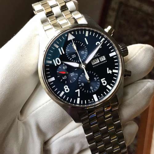 (全新) IWC Pilot 計時鋼帶 藍面小王子