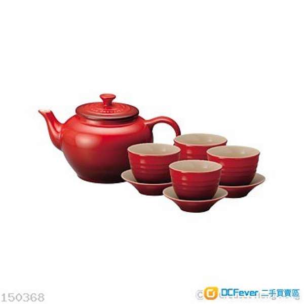 Le creuset teapot set cherry red 茶壺套裝 四隻杯