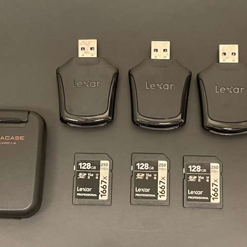 Lexar 128GB SD 咭 1667X 三件 & 原廠讀咭器