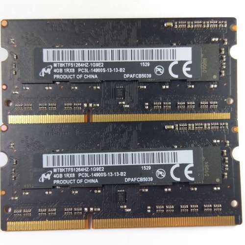 原廠 Apple Ram DDR3 4GB x2 1867 MHz PC3-14900S DDR3L