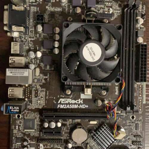 二手 ASROCK FM2A58M-HD+ R2.0 + APU A4-6300 CPU