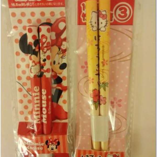 2011 年 Sanrio Hello Kitty, 迪士尼 Disney Minnie 米妮 卡通木筷子 Chopstick