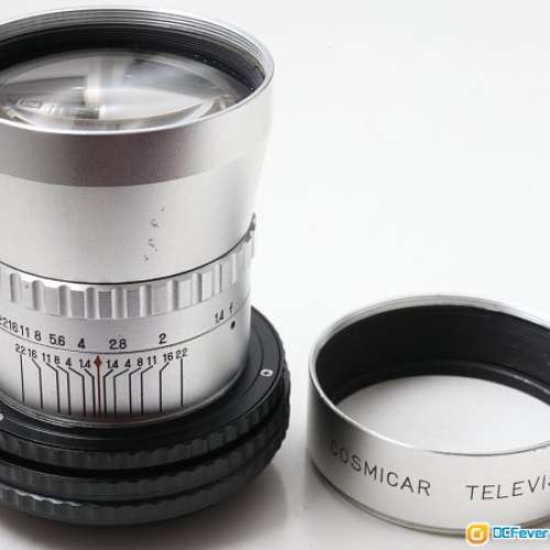 Cosmicar TV Lens 75mm f/1.4全銀(改A7 ) 絕對大電影鏡Feee 鏡片95新用
