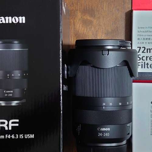 九成九新Canon RF 天涯鏡24-240 f/4-6.3 IS USM!(連原廠遮光罩+保護濾鏡！）