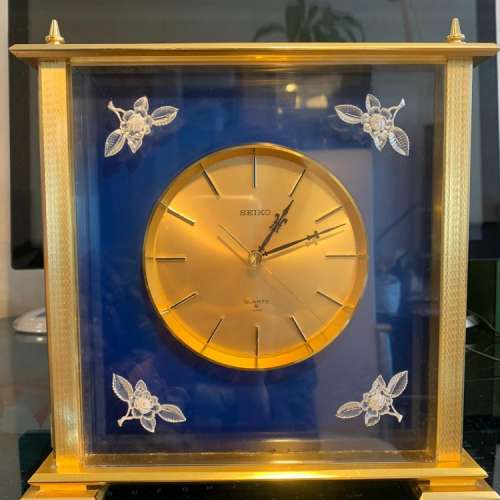 SEIKO精工古董黃銅高頻靜音石英時鐘