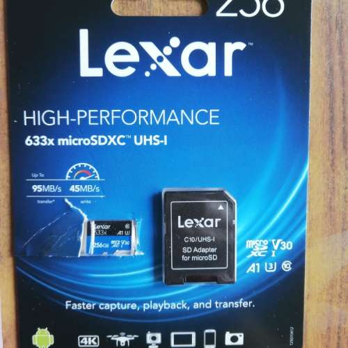 今日買全新Lexar 256GB 4K microSDXC卡
