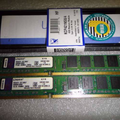 Kingston DDR3 4GBx2=8G Ram***另有 Team 4Gx2 共8GB