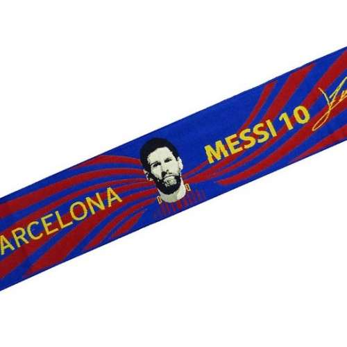[球迷打氣] 巴塞隆拿/美斯簽名頭像頸巾 Scarf FC Barcelona with Messi 140x20cm