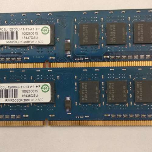 RAMAXEL DDR3-1600 （4Gx2條）共8G ram （低電壓版）