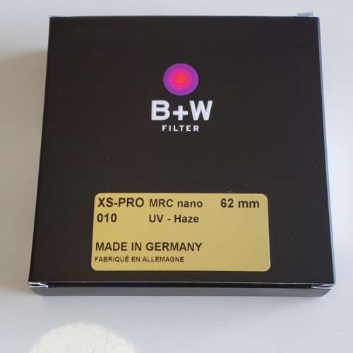 B+W MRC nano XS-PRO UV-HAZE Filter 62mm 超薄框保護鏡