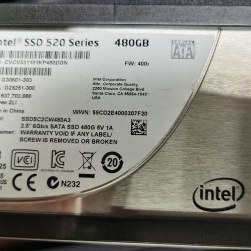 Intel® SSD 520 Series 480GB MLC