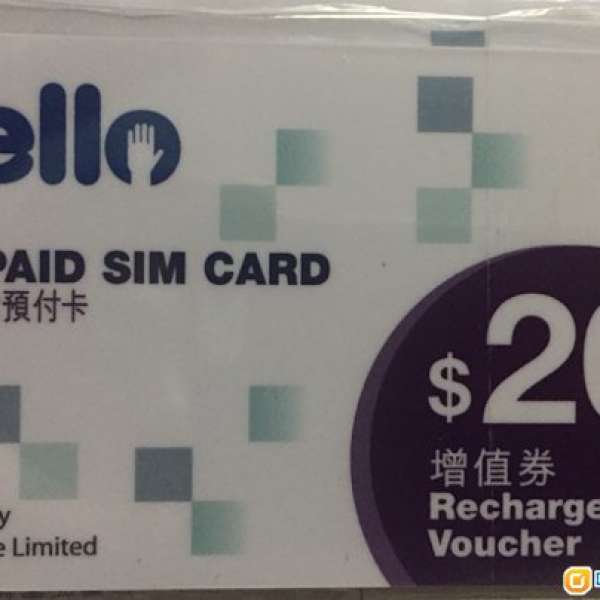 csl hello sim card面值$20增值券