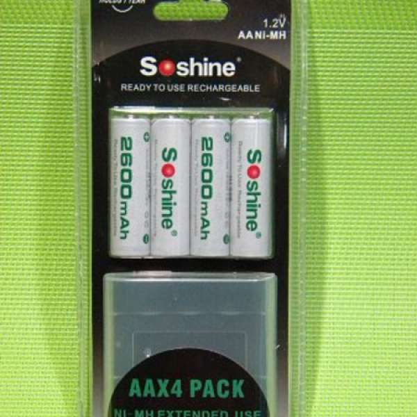 Soshine 鎳氫環保電池 低自放電 AA 2600mAh 高容量