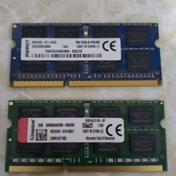 MSI拆機 KINGSTON DDR3 1600 8GB x2  (唔散賣)