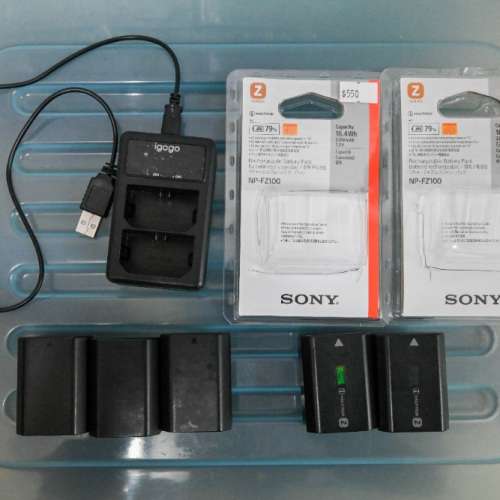 Sony FZ100 正廠電2粒,  副廠電3粒, 1個副廠叉機
