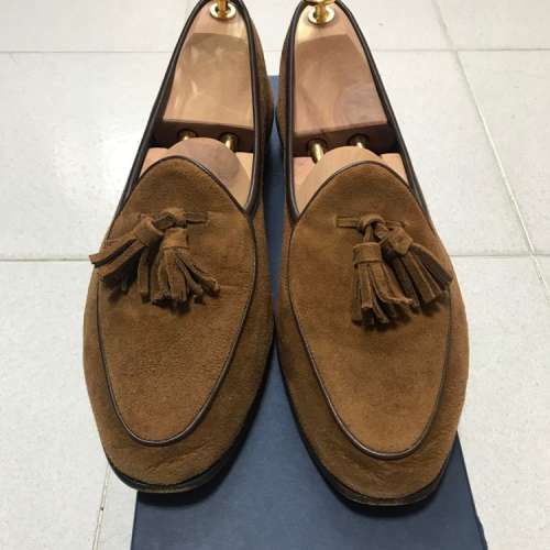 Baudoin & Lange Sagan Classic Tassel Loafer Tobacco Suede EU42/UK8