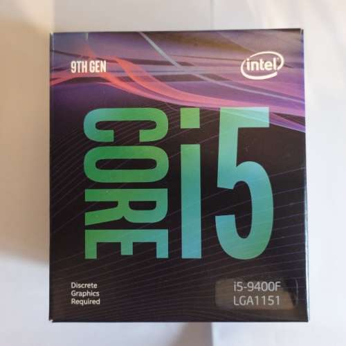 Intel i5 9400F LGA1151 有盒 無單