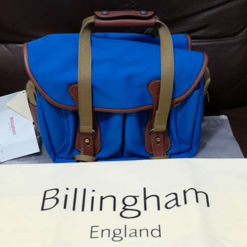 Billingham 225 Shoulder Bag Imperial Blue with Tan Leather Trim - 100% Brand New