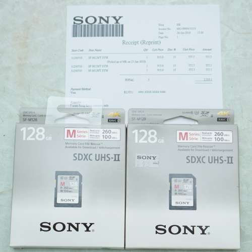 兩張Sony SF-M 128G SDXC R:260 W:100