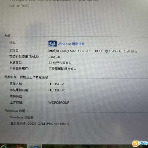 90% 新 Fujitsu UMPC P1630 128gb SSD 一大電一小電