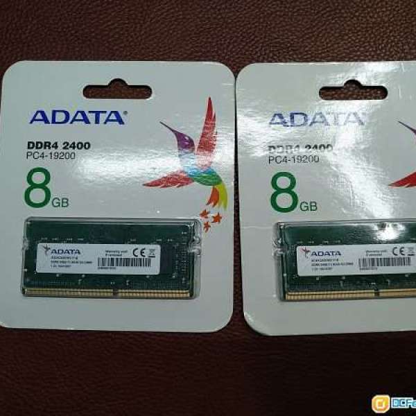 Adata DDR4 2400 8GB@2 notebook ram (全新未開封)