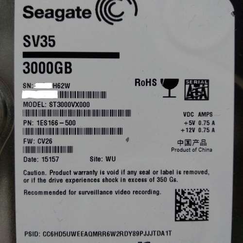 二手Seagate  3Tb Hard Disk