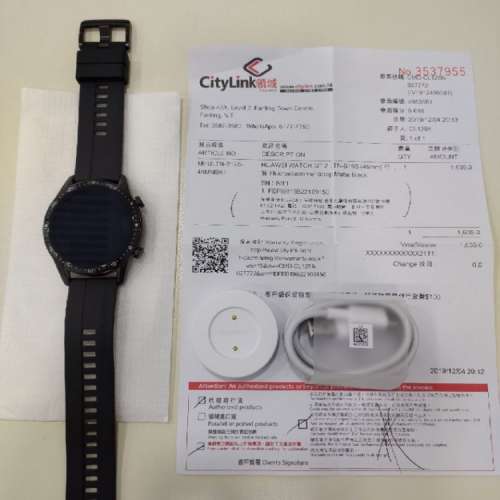 99%極新無花 香港行貨 黑色 華為 HUAWEI WATCH GT2 無盒有單有保用