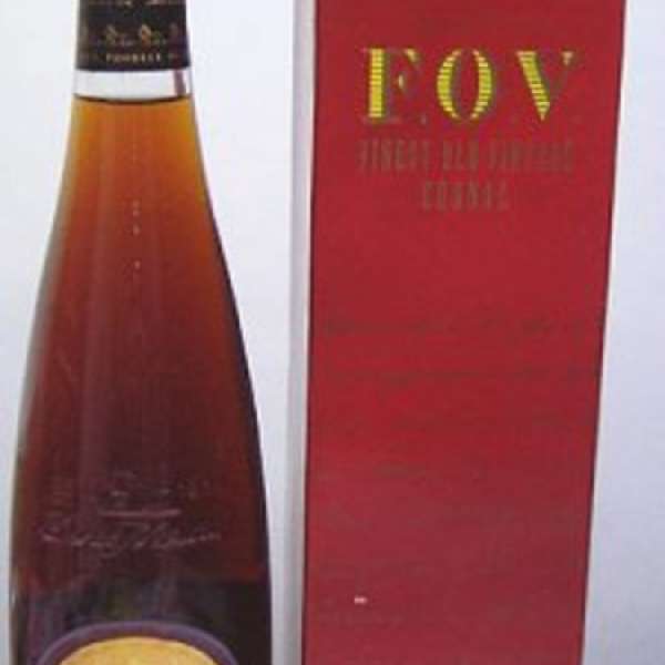 FOV Cognac Brandy 1000ml , 舊裝長頸干邑白蘭地 , 原裝正貨, 未開 (fov wine)